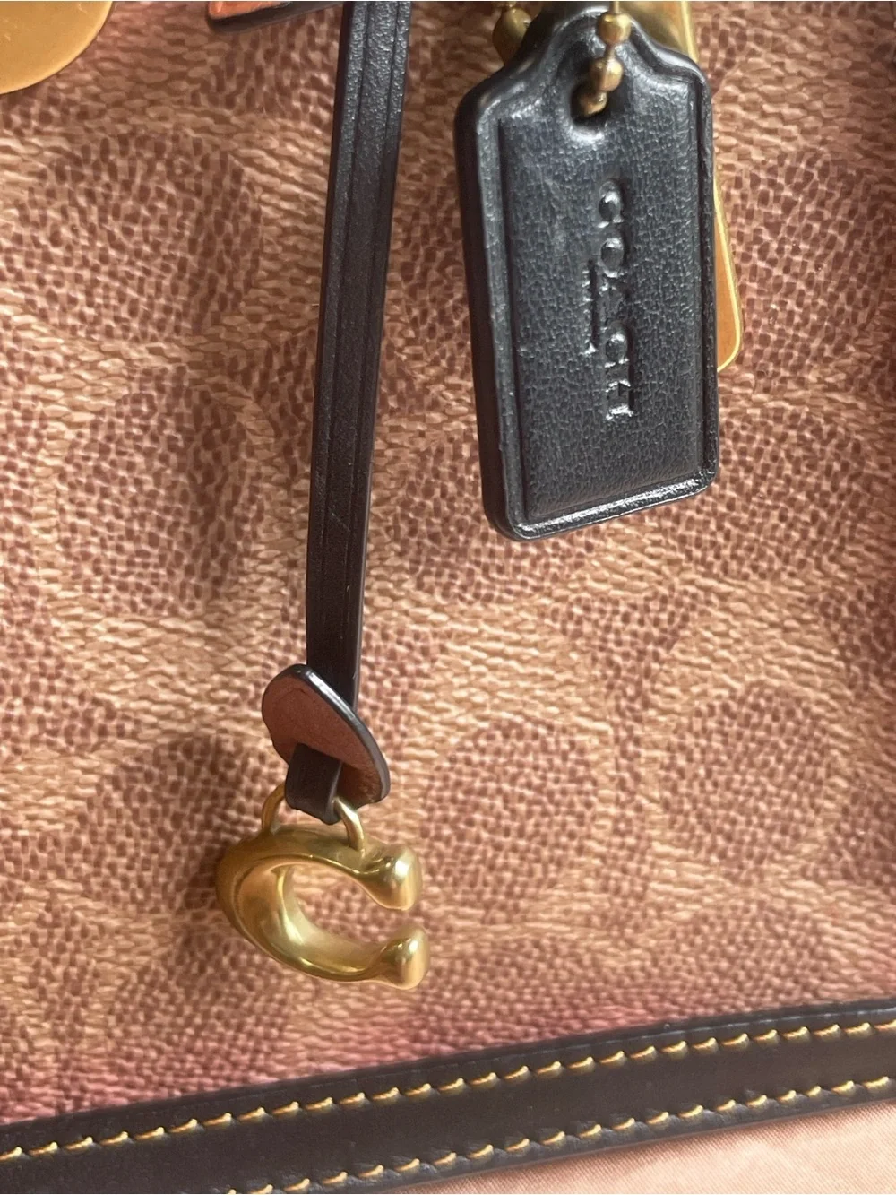 Coach 1941 Dreamer 21 Signature Frame Kiss Lock Satchel in Brown and Black